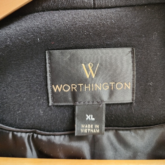 Women's XL Black Gray Asymmetrical Zip Career Church Blazer Jacket - Picture 5 of 6